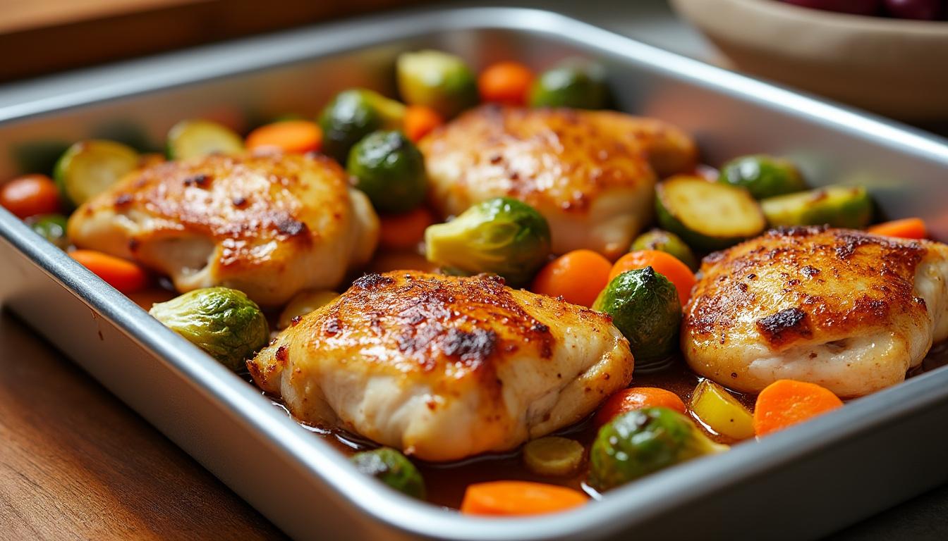 découvrez comment préparer un délicieux poulet au four accompagné de légumes variés grâce à notre guide complet. profitez d’une recette facile et saine pour un repas savoureux et équilibré, idéal pour régaler toute la famille !